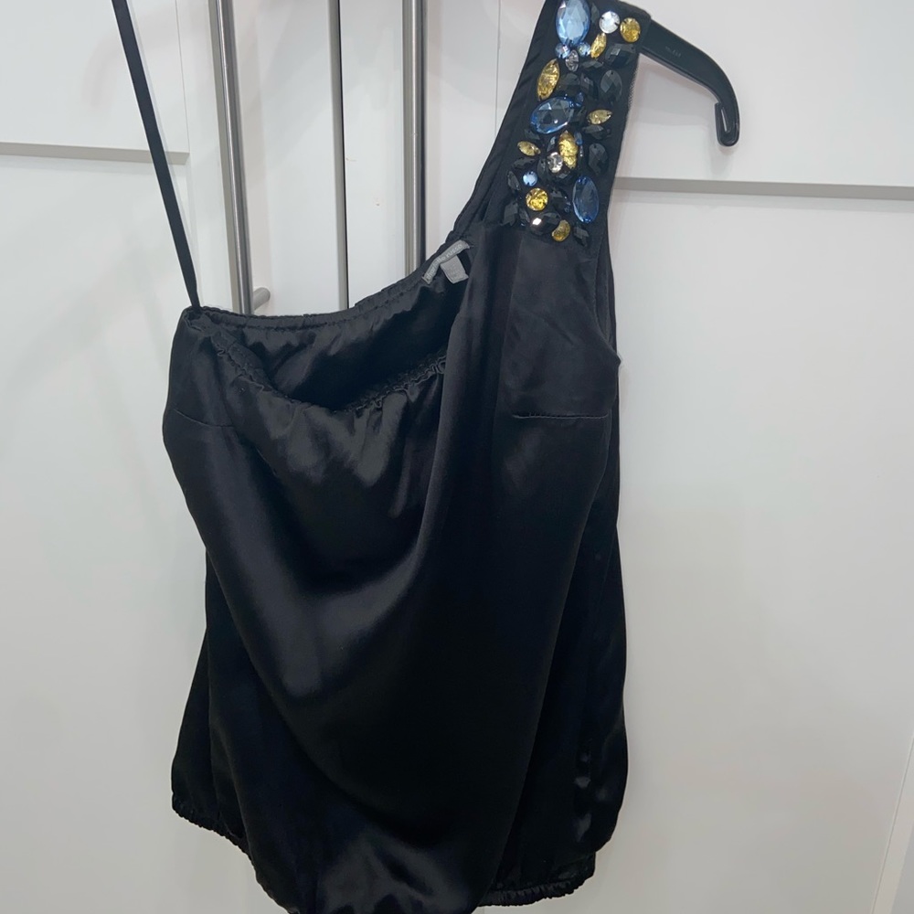 Charlotte Russe One Shoulder Top w/Rhinestone.